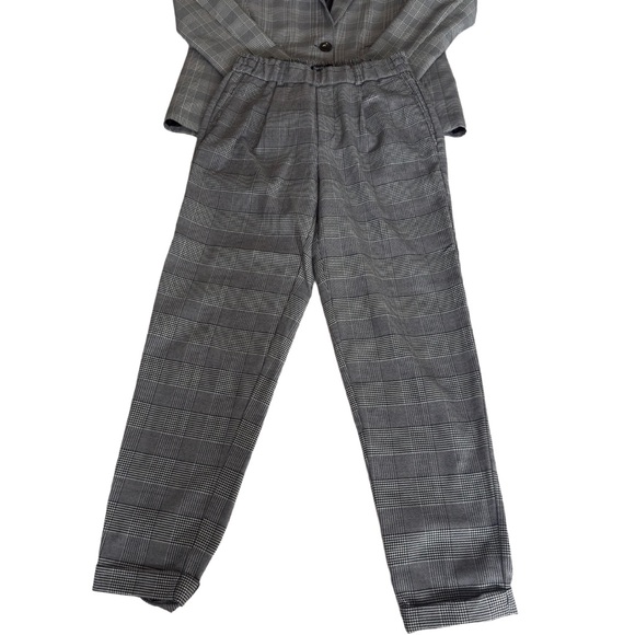 Bershka Gray Houndstooth Plaid Trouser Pants – Size Small – Tailored Suit Pants - Picture 5 of 12